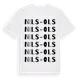 White t-shirt med Nils-Ols ordlek t-shirt
