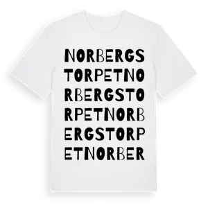 Norbergstorpet ordlek t-shirt – ekologisk bomull t-shirt från Pinshirt