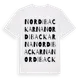 White t-shirt med Nordibackarna ordlek t-shirt