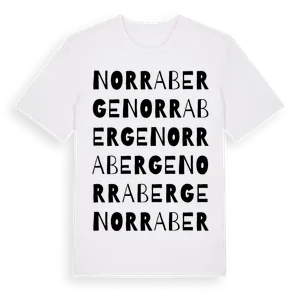 Norra Berge ordlek t-shirt – ekologisk bomull t-shirt från Pinshirt