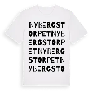 Nybergstorpet ordlek t-shirt – ekologisk bomull t-shirt från Pinshirt