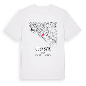 Odensvik karta t-shirt – ekologisk bomull t-shirt från Pinshirt
