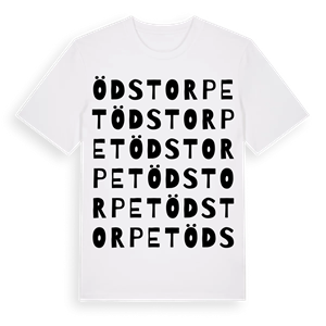 Ödstorpet ordlek t-shirt – ekologisk bomull t-shirt från Pinshirt