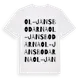 White t-shirt med Ol-Jansbodarna ordlek t-shirt