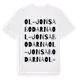 White t-shirt med Ol-Jonsabodarna ordlek t-shirt
