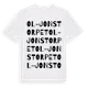 White t-shirt med Ol-Jonstorpet ordlek t-shirt