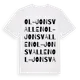 White t-shirt med Ol-Jonsvallen ordlek t-shirt