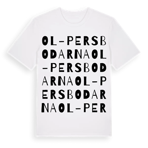 Ol-Persbodarna ordlek t-shirt – ekologisk bomull t-shirt från Pinshirt