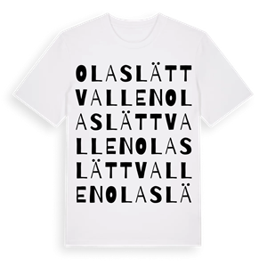 Olaslättvallen ordlek t-shirt – ekologisk bomull t-shirt från Pinshirt