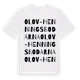 White t-shirt med Olov-Henningsbodarna ordlek t-shirt