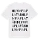 White t-shirt med Olympiaplatån ordlek t-shirt