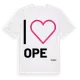 White t-shirt med Jag älskar Ope t-shirt stort tryck