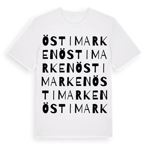 Östimarken ordlek t-shirt – ekologisk bomull t-shirt från Pinshirt