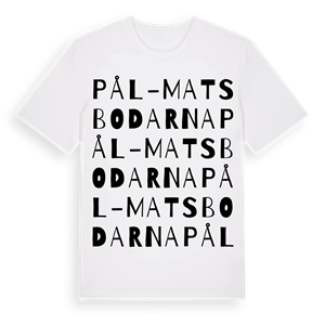 Pål-Matsbodarna ordlek t-shirt – ekologisk bomull t-shirt från Pinshirt