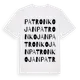 White t-shirt med Patronkojan ordlek t-shirt