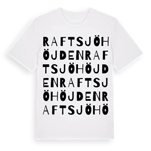 Raftsjöhöjden ordlek t-shirt – ekologisk bomull t-shirt från Pinshirt