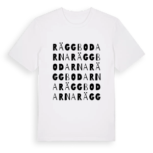 Räggbodarna ordlek t-shirt – ekologisk bomull t-shirt från Pinshirt