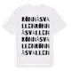 White t-shirt med Rönnåsvallen ordlek t-shirt