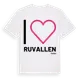 White t-shirt med Jag älskar Ruvallen t-shirt stort tryck