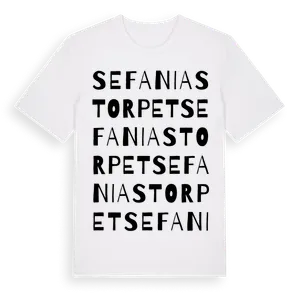 Sefaniastorpet ordlek t-shirt – ekologisk bomull t-shirt från Pinshirt