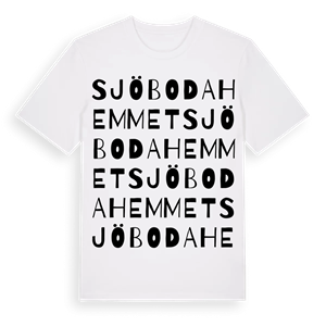 Sjöbodahemmet ordlek t-shirt – ekologisk bomull t-shirt från Pinshirt
