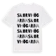 White t-shirt med Skorvhögarna ordlek t-shirt