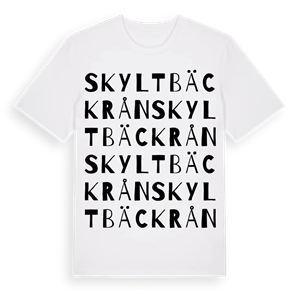 Skyltbäckrån ordlek t-shirt – ekologisk bomull t-shirt från Pinshirt