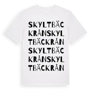Skyltbäckrån ordlek t-shirt – ekologisk bomull t-shirt från Pinshirt