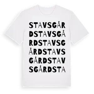 Stavsgård ordlek t-shirt – ekologisk bomull t-shirt från Pinshirt