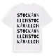 White t-shirt med Stockåvallen ordlek t-shirt