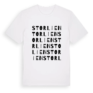 Storlien ordlek t-shirt – ekologisk bomull t-shirt från PinShirt