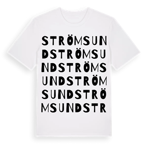 Strömsund ordlek t-shirt – ekologisk bomull t-shirt från PinShirt