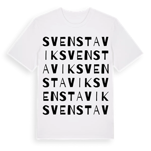 Svenstavik ordlek t-shirt – ekologisk bomull t-shirt från Pinshirt