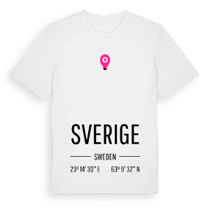 Sverige karta t-shirt – ekologisk bomull t-shirt från Pinshirt
