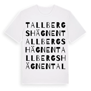 Tallbergshägnen ordlek t-shirt – ekologisk bomull t-shirt från Pinshirt