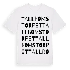 Tallbomstorpet ordlek t-shirt – ekologisk bomull t-shirt från Pinshirt