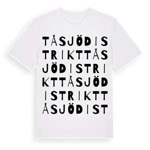 Tåsjö distrikt ordlek t-shirt – ekologisk bomull t-shirt från Pinshirt