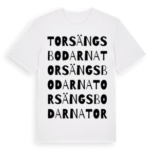 Torsängsbodarna ordlek t-shirt – ekologisk bomull t-shirt från Pinshirt