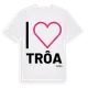 White t-shirt med Jag älskar Trôa t-shirt stort tryck