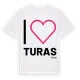 White t-shirt med Jag älskar Turas t-shirt stort tryck