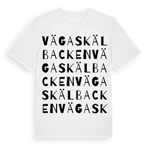 Vägaskälbacken ordlek t-shirt – ekologisk bomull t-shirt från Pinshirt