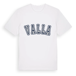 Valla college t-shirt – ekologisk bomull t-shirt från Pinshirt