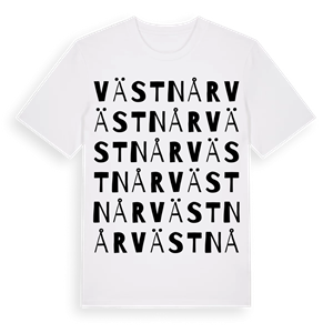 Västnår ordlek t-shirt – ekologisk bomull t-shirt från Pinshirt