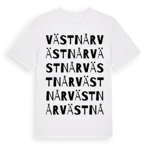 Västnår ordlek t-shirt – ekologisk bomull t-shirt från Pinshirt