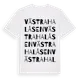 White t-shirt med Västra Halåsen ordlek t-shirt
