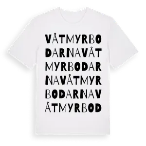 Våtmyrbodarna ordlek t-shirt – ekologisk bomull t-shirt från Pinshirt