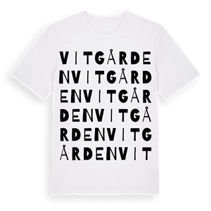 Vitgården ordlek t-shirt – ekologisk bomull t-shirt från Pinshirt
