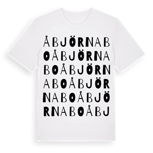 Åbjörnabo ordlek t-shirt – ekologisk bomull t-shirt från Pinshirt