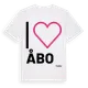 White t-shirt med Jag älskar Åbo t-shirt stort tryck