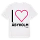 White t-shirt med Jag älskar Åbyholm t-shirt stort tryck